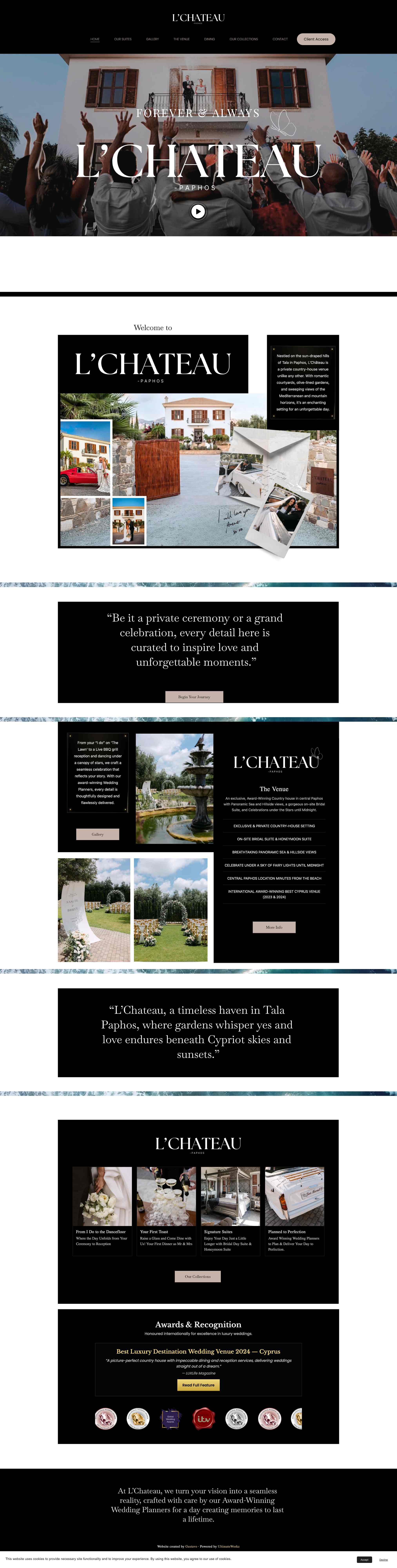 L'Chateau Cyprus - Wedding Venue website design by UltimateWorkz